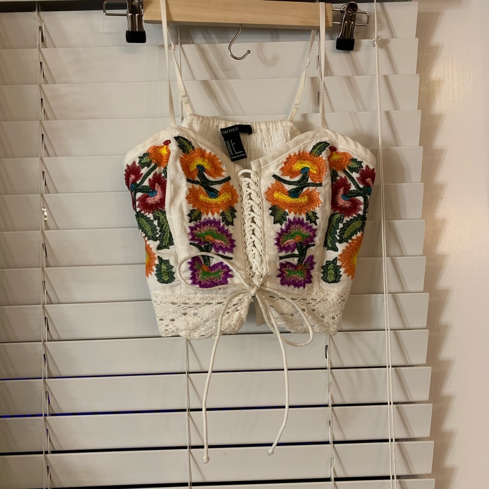 Forever 21 floral tank top size small